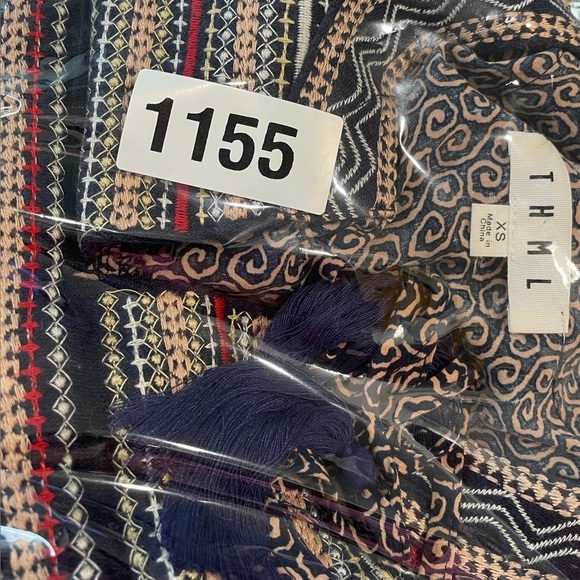 THML Anthropologie Tank Top Size XL Multicolor Embroider Sleeveless VNeck Tassel - Picture 6 of 6